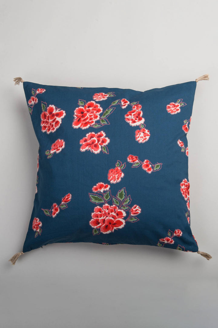 Floral cotton cushion cover