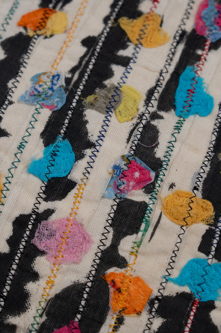 Multicolour Textile Embroidered Cushion Cover