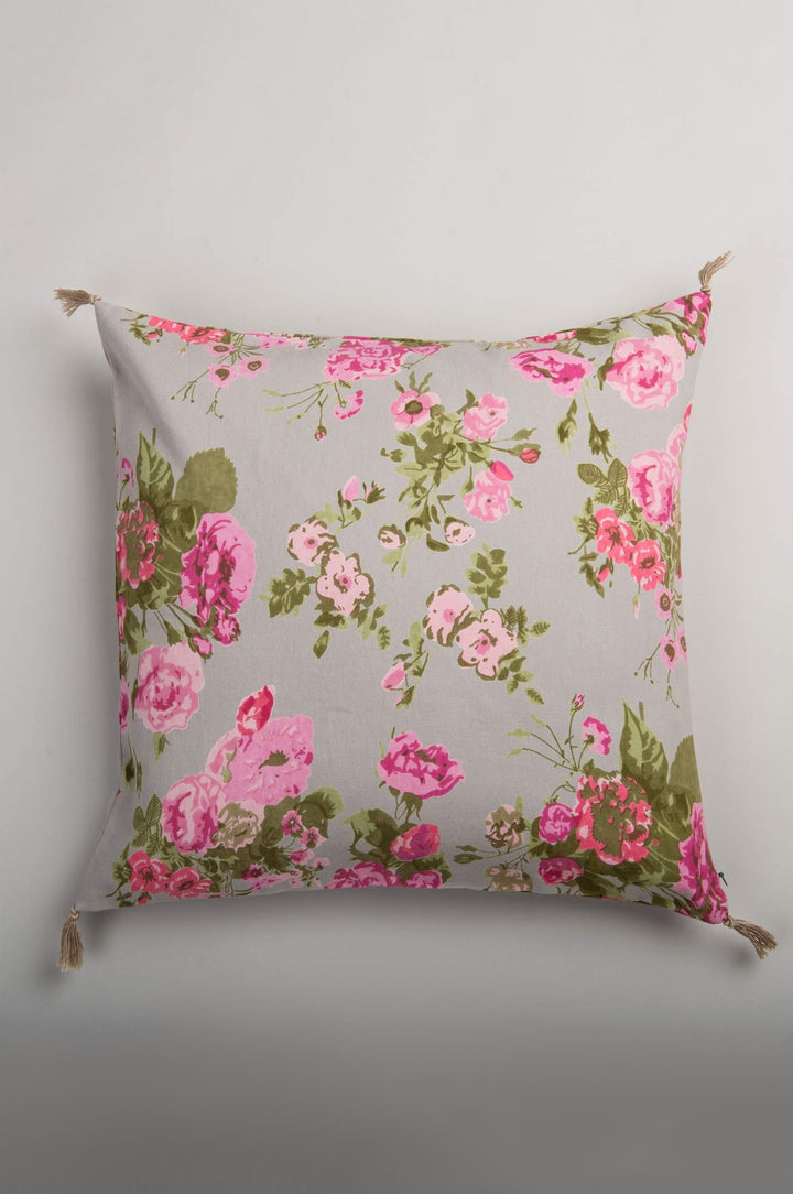 Floral cotton cushion cover