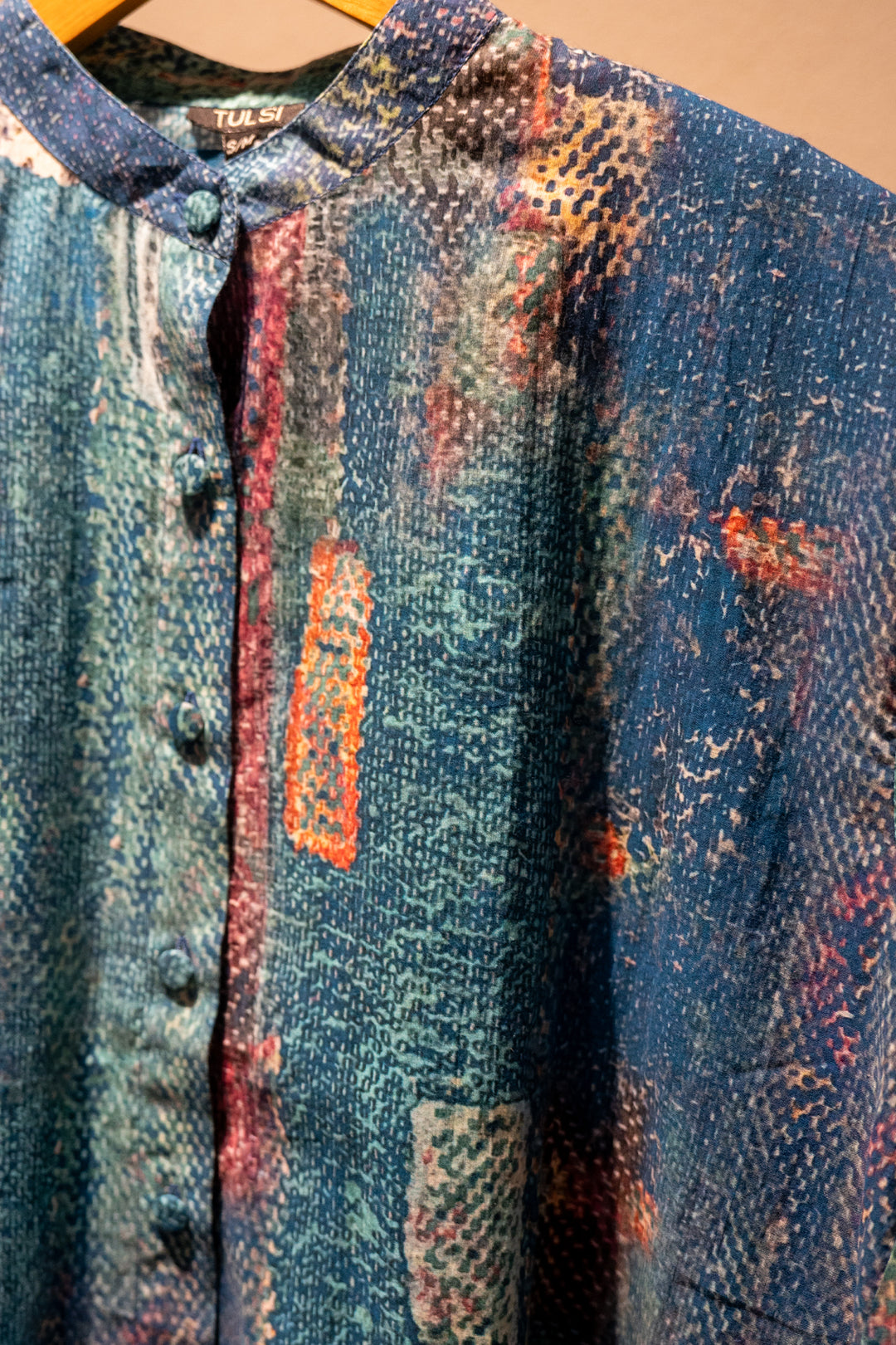 Multi Colour Abstract Cotton Printed Oversized Shirt