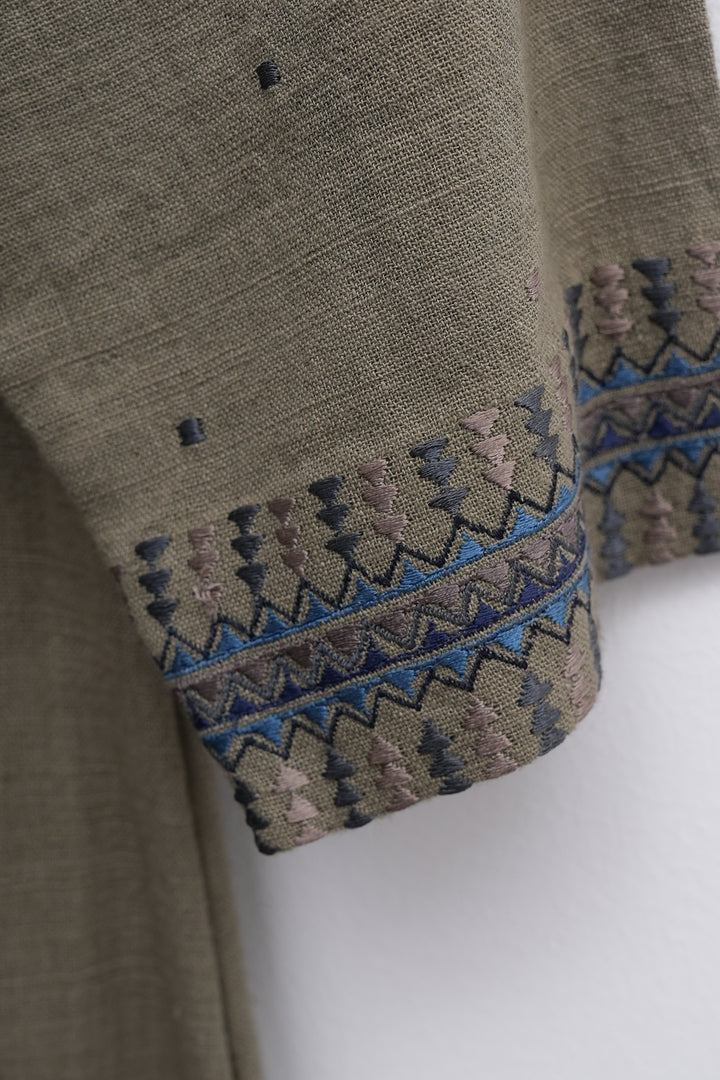 Khadi Embroidered Dress