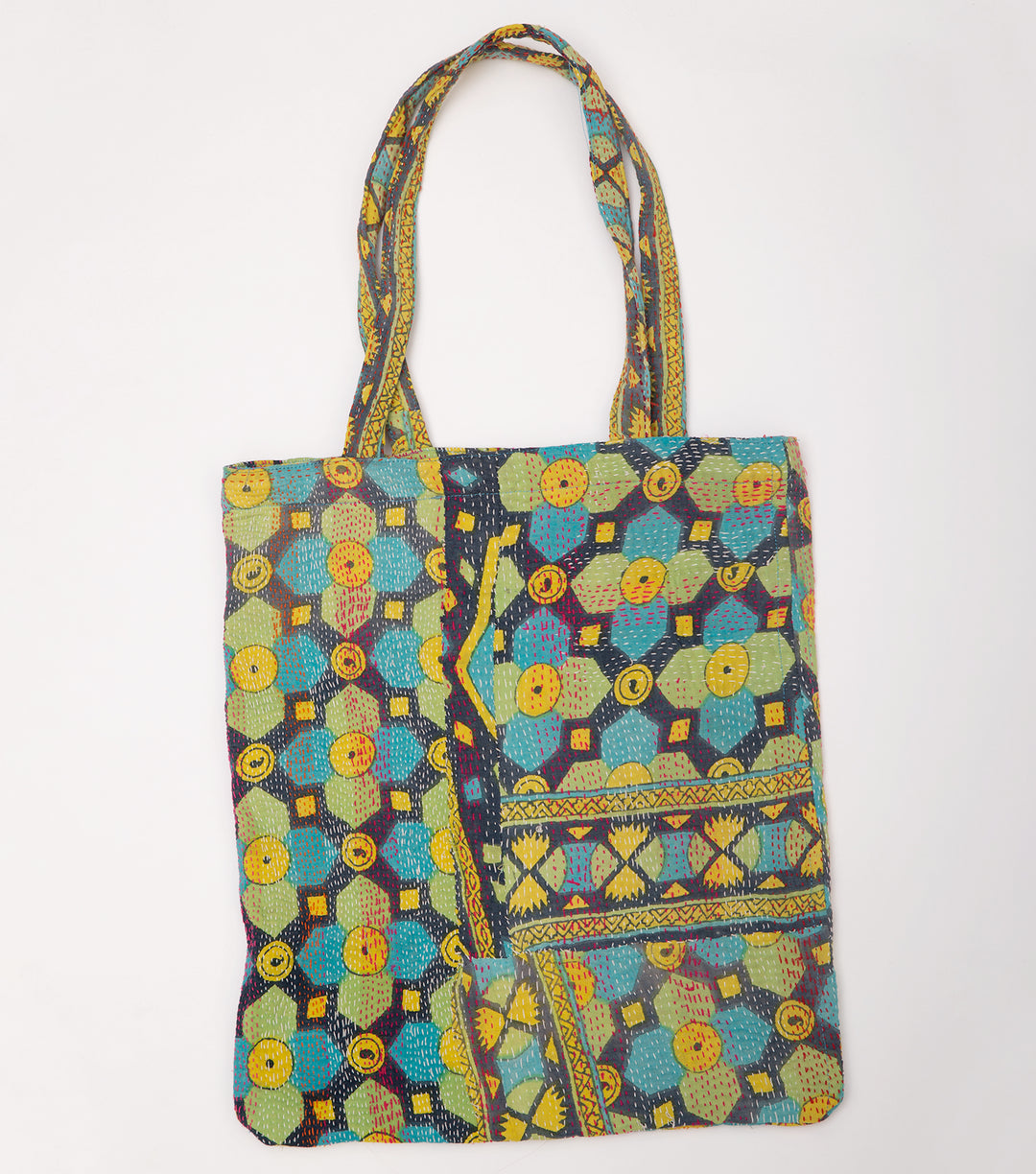 Multi Color Handcrafted Kantha Embroidered Bag