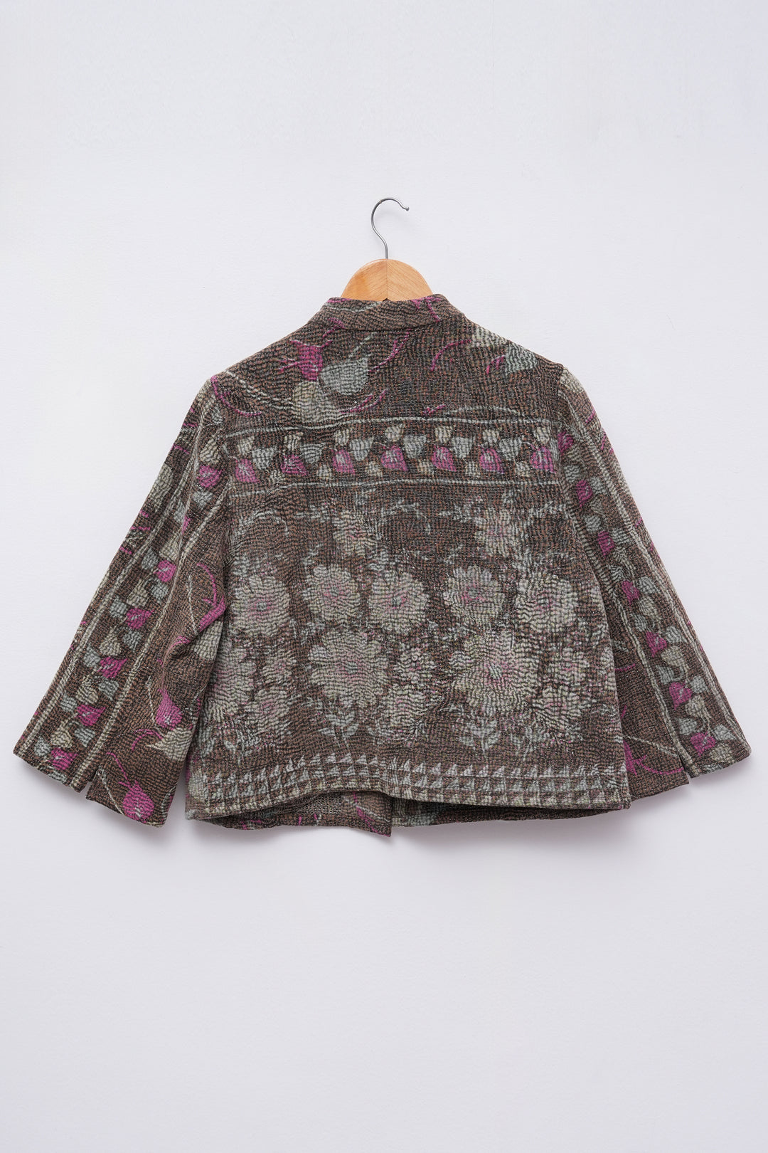 Brown Vintage Cotton Kantha Jacket