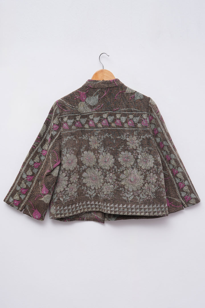 Brown Vintage Cotton Kantha Jacket