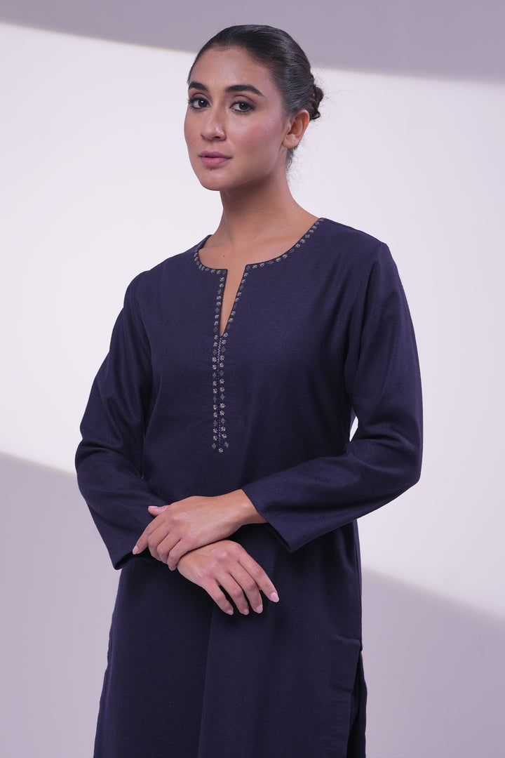 Navy Wool Kurta
