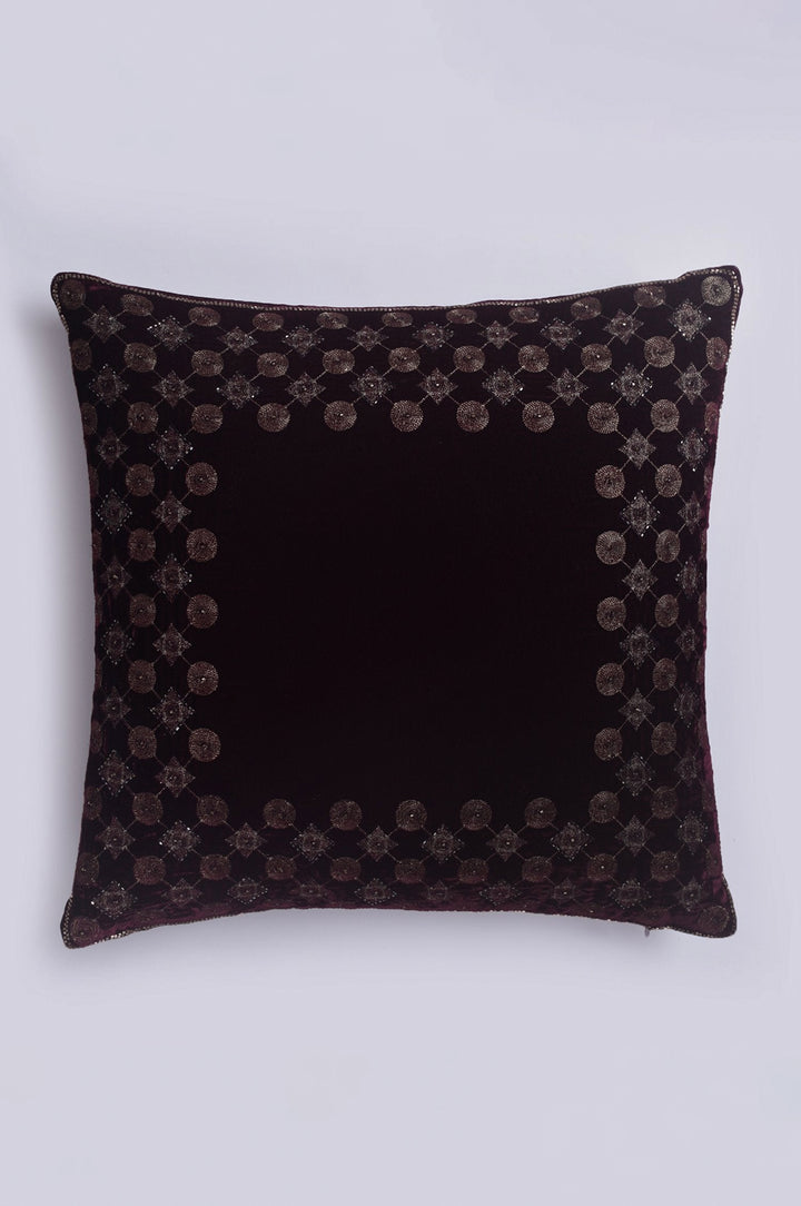 Liner Jaal Wine Velvet Cushion Cover