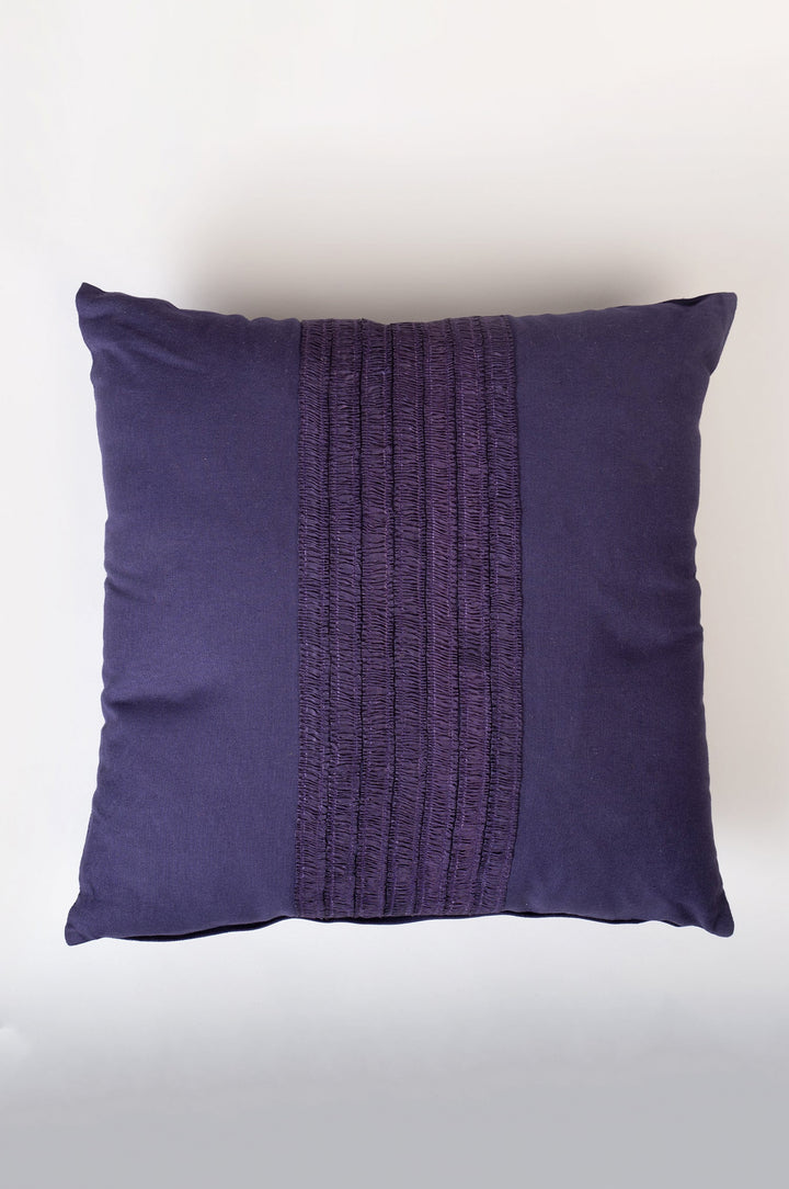 Purple Embroidered Cotton Cushion Cover