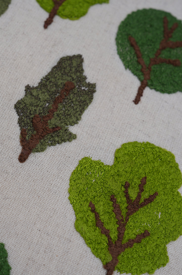 Embroidered Tree Motif Cushion Cover