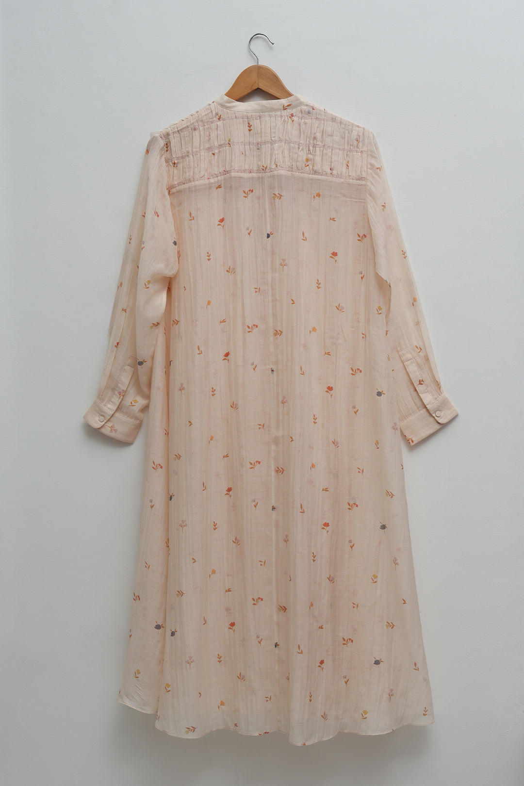 Peach Bloom Printed Chanderi Dress