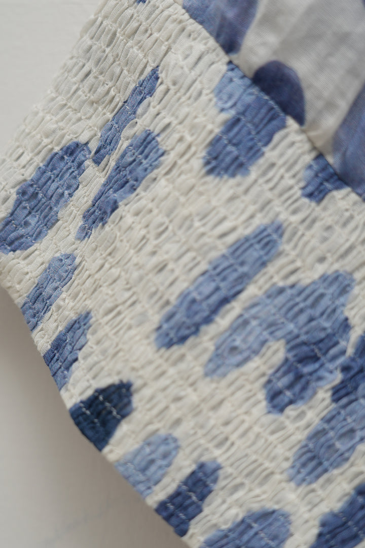 Soft Chanderi Printed Blue Polka Summer Dress