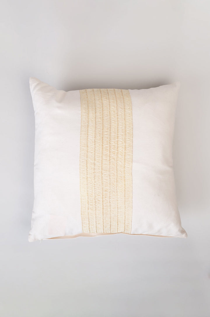 White Cotton Embroidered Cushion Cover
