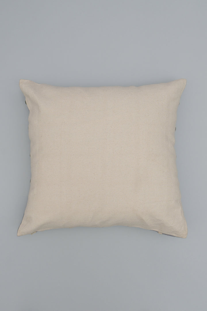 Blue & Green Grid Embroidered Cushion Cover