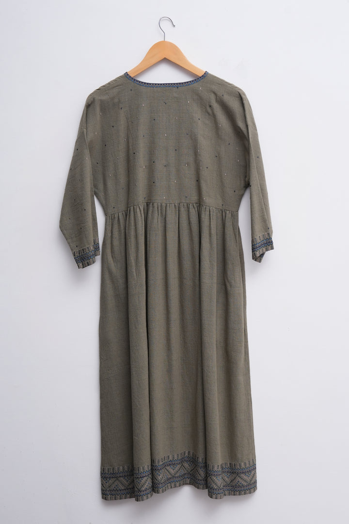 Khadi Embroidered Dress