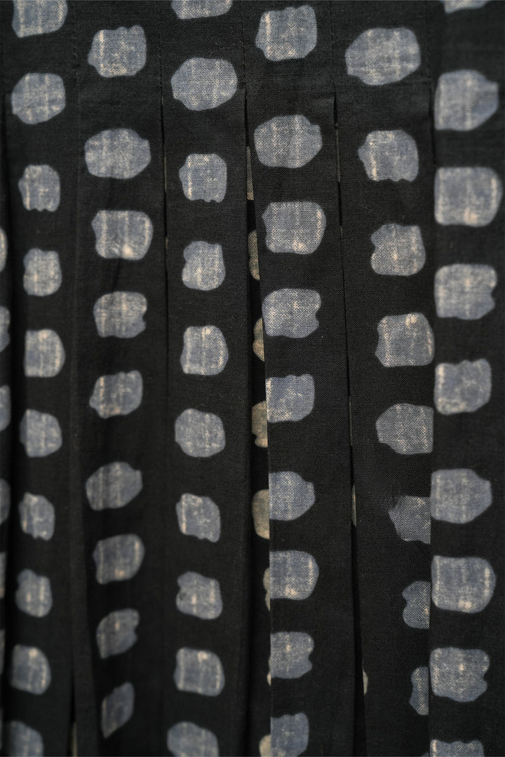 Navy Printed Cotton Kurta