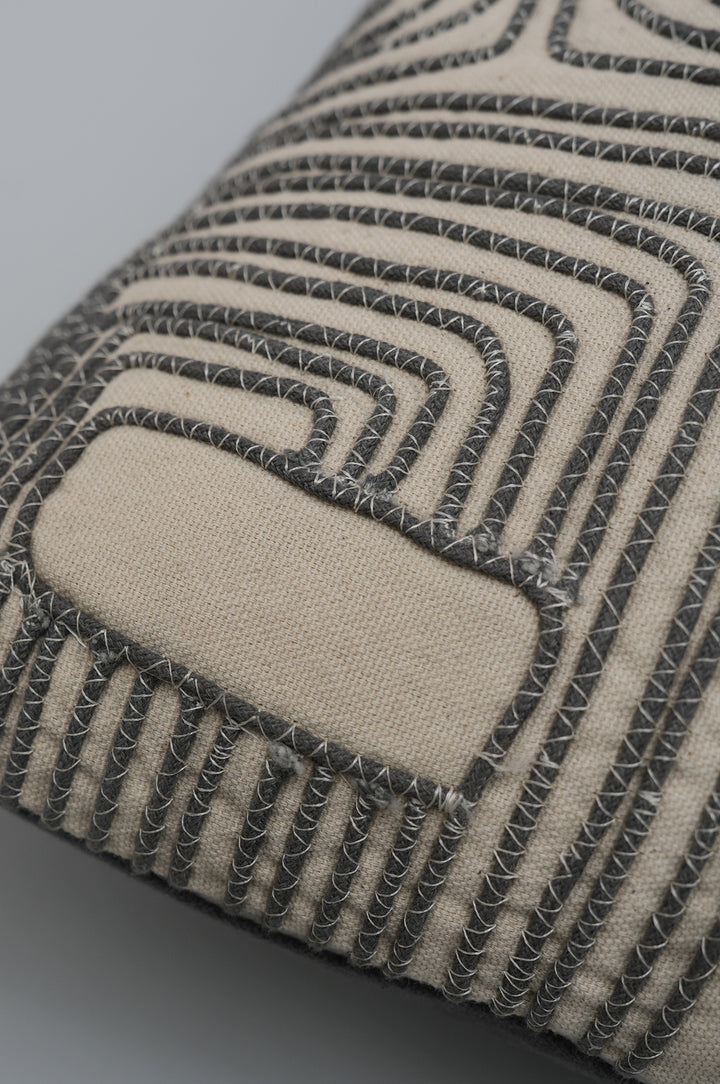 Linear Embroidered Cushion Cover