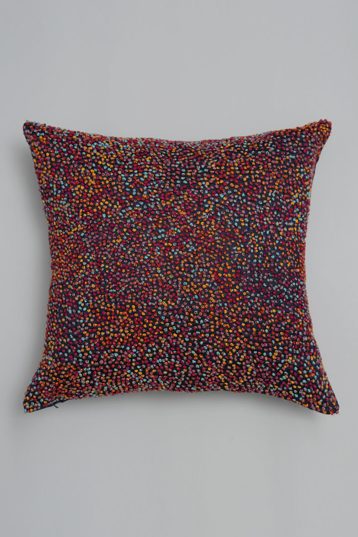 Navy French Knot Silk Cushion Cover