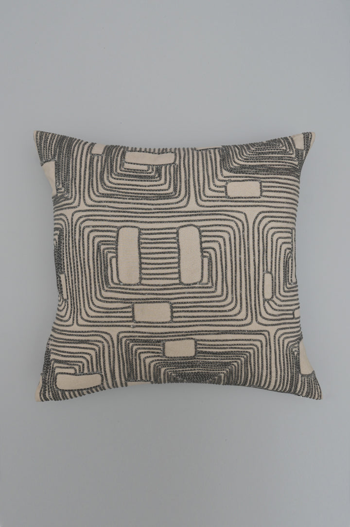 Linear Embroidered Cushion Cover