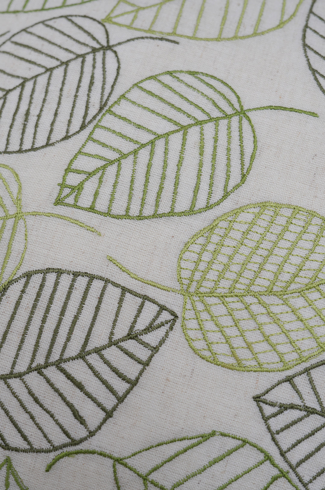 Leaf Embroidered Cushion Cover