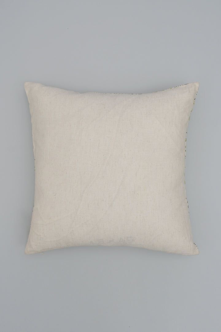 Leaf Embroidered Cushion Cover