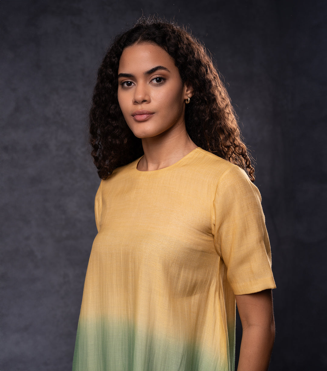 Yellow & Green Ombre Tiered Dress