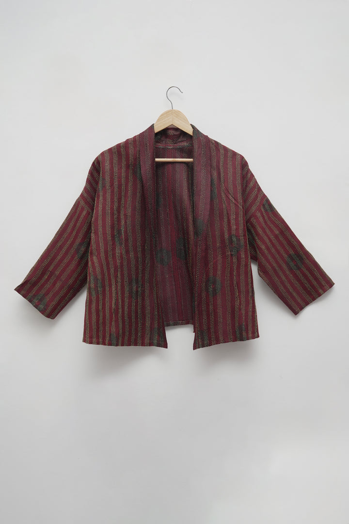 Multicolor Silk Kantha Overlay