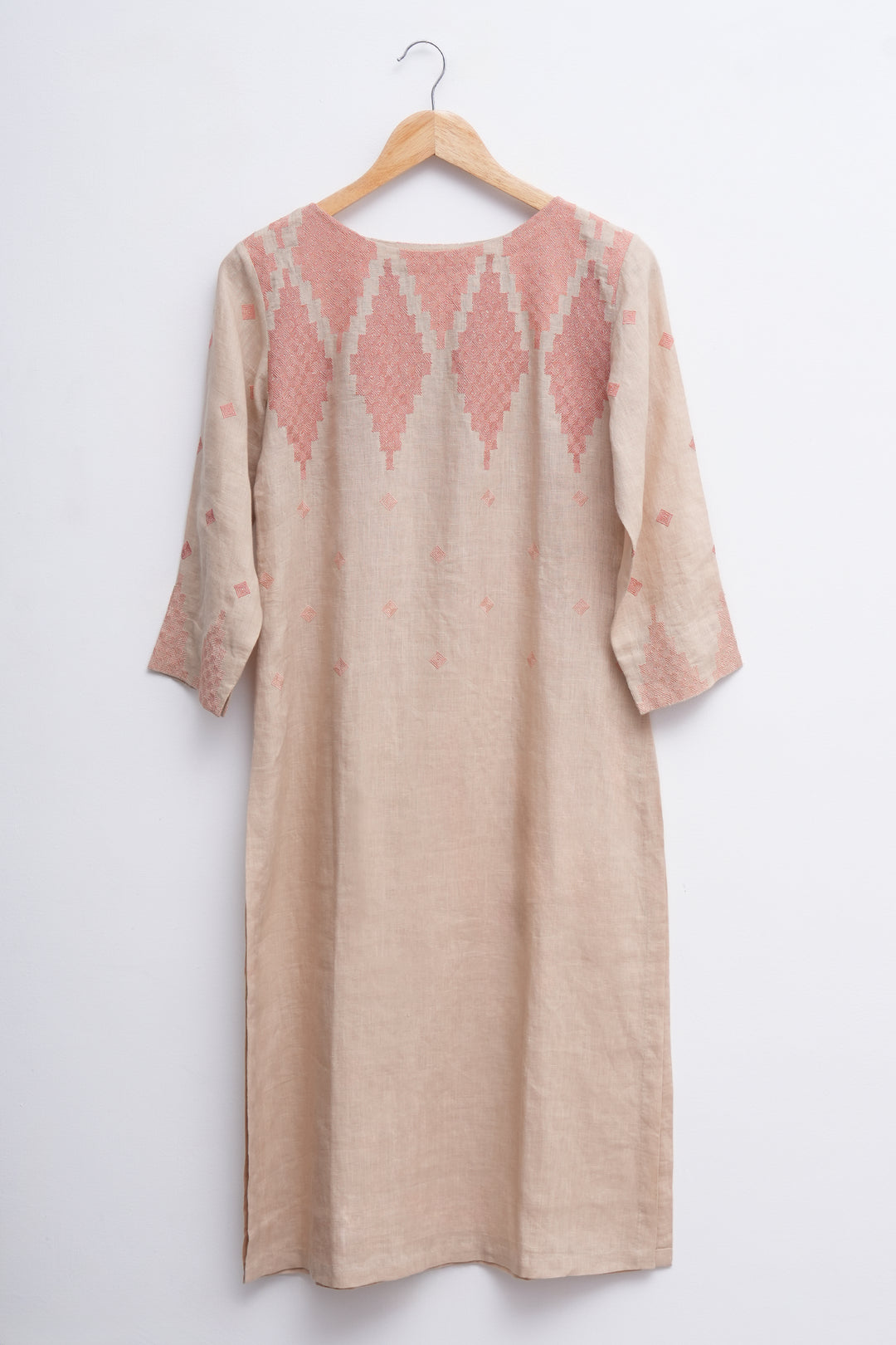 Beige Embroidered Kurta