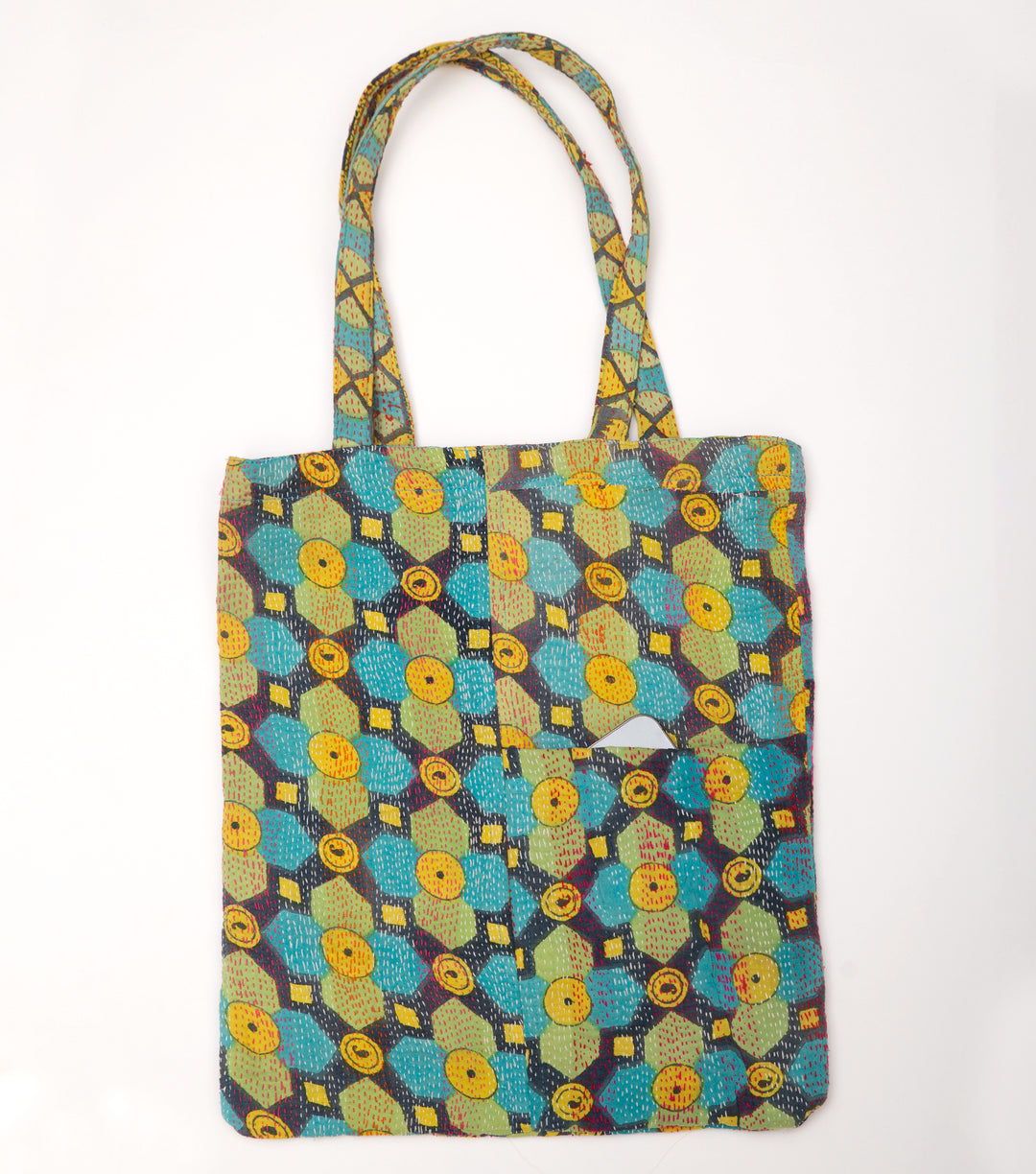 Multi Color Handcrafted Kantha Embroidered Bag