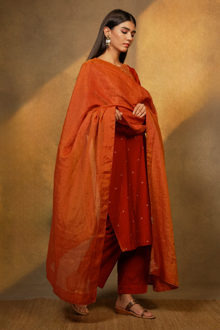 Orange Tissue Dupatta