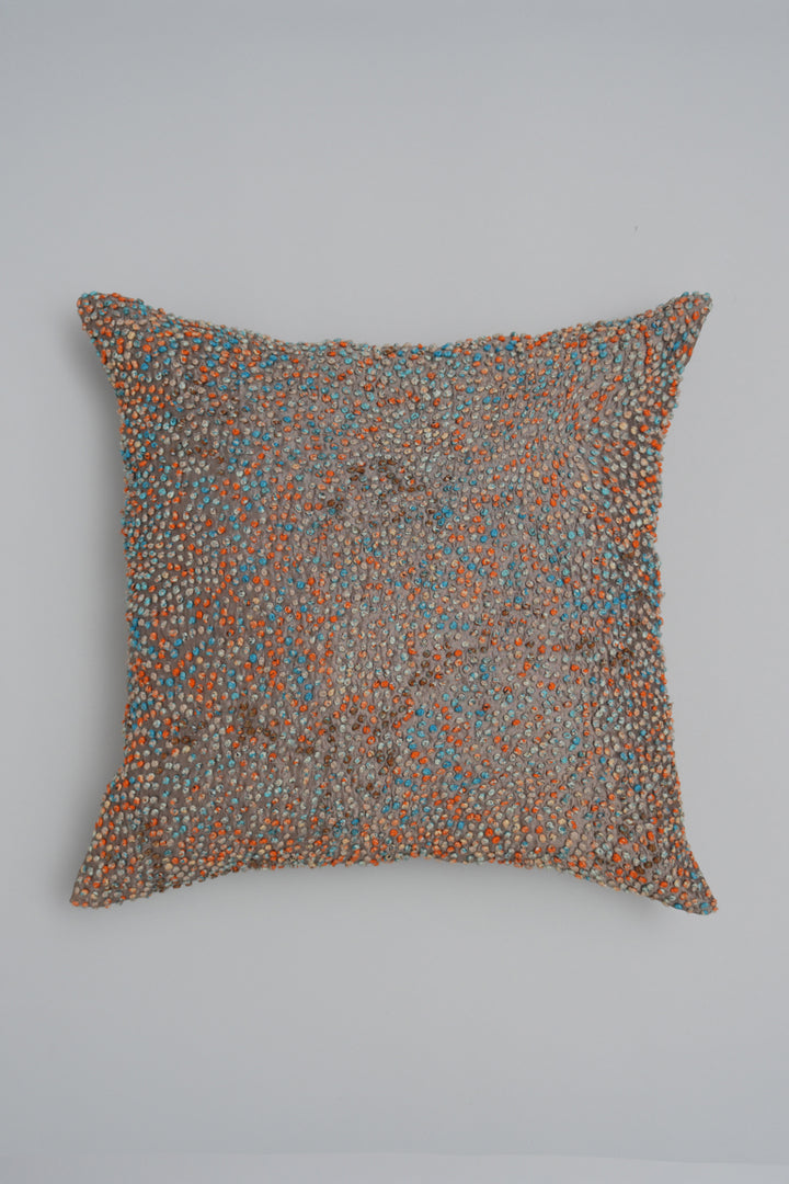 Multi Color French Knot Silk Cushion Cover