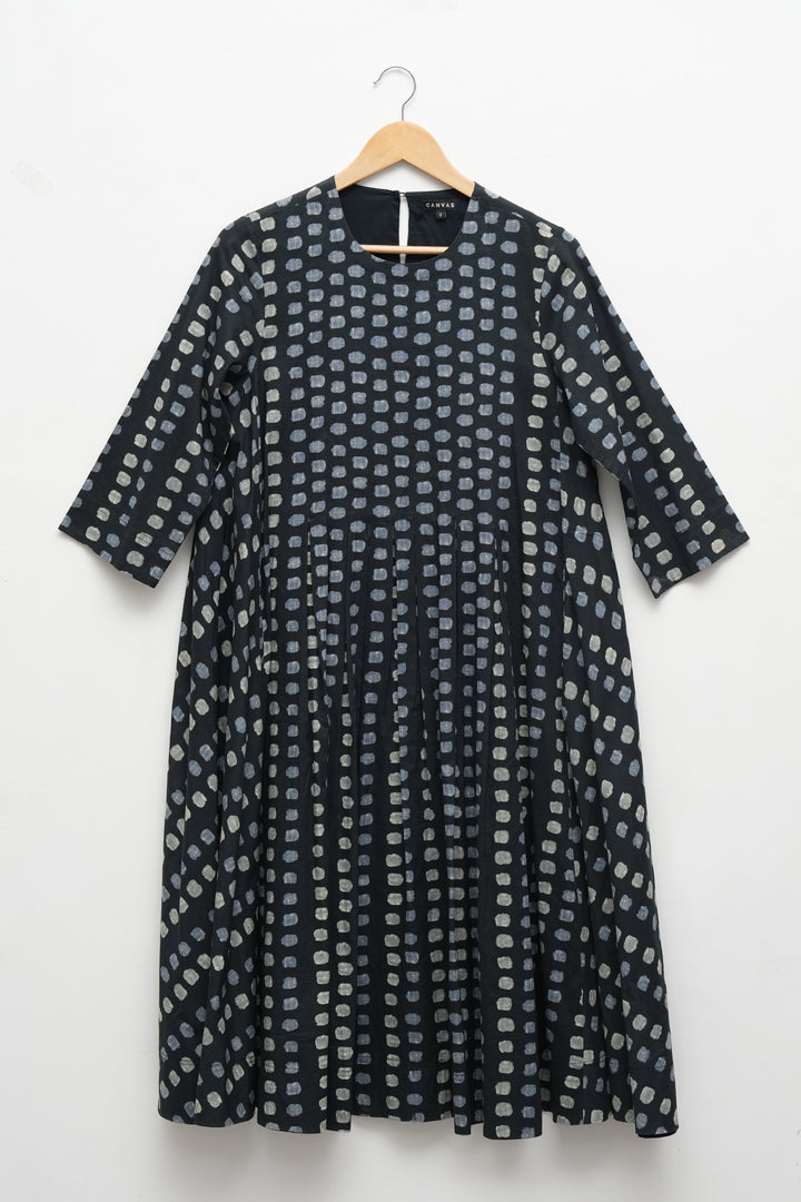 Navy Printed Cotton Kurta