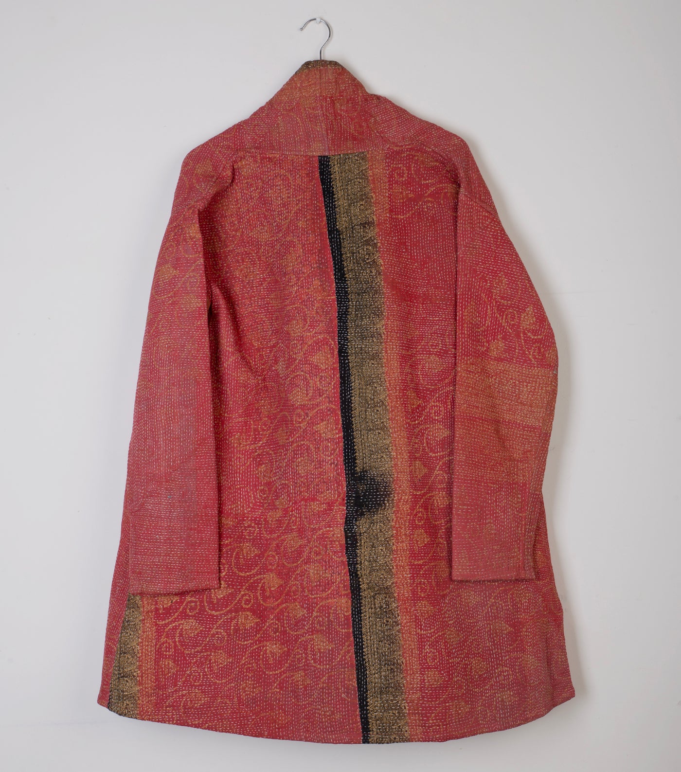 Red Vintage Cotton Kantha Jacket