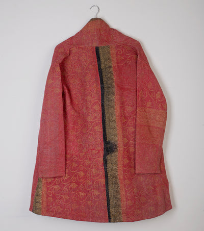 Red Vintage Cotton Kantha Jacket
