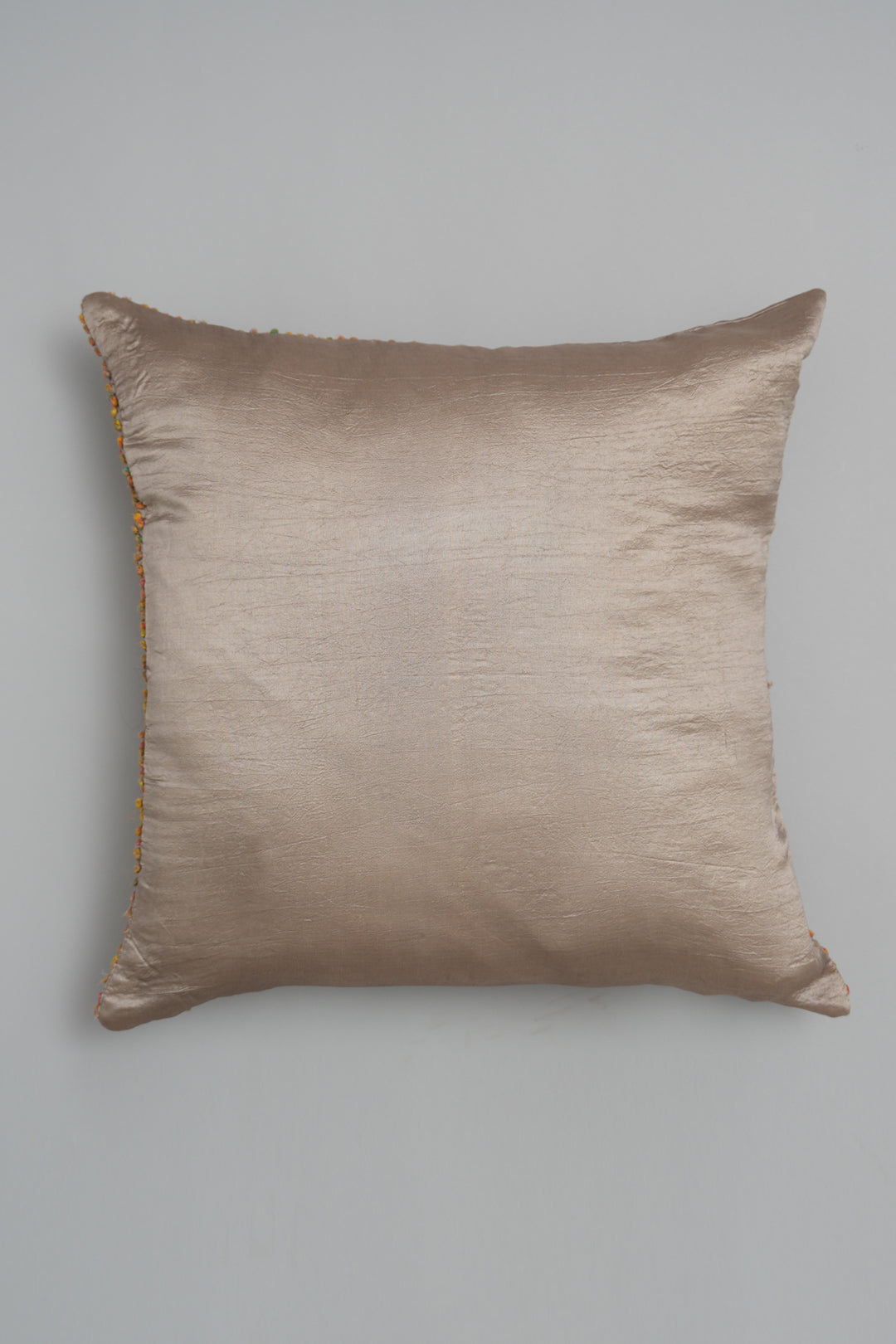 Beige French Knot Silk Cushion Cover