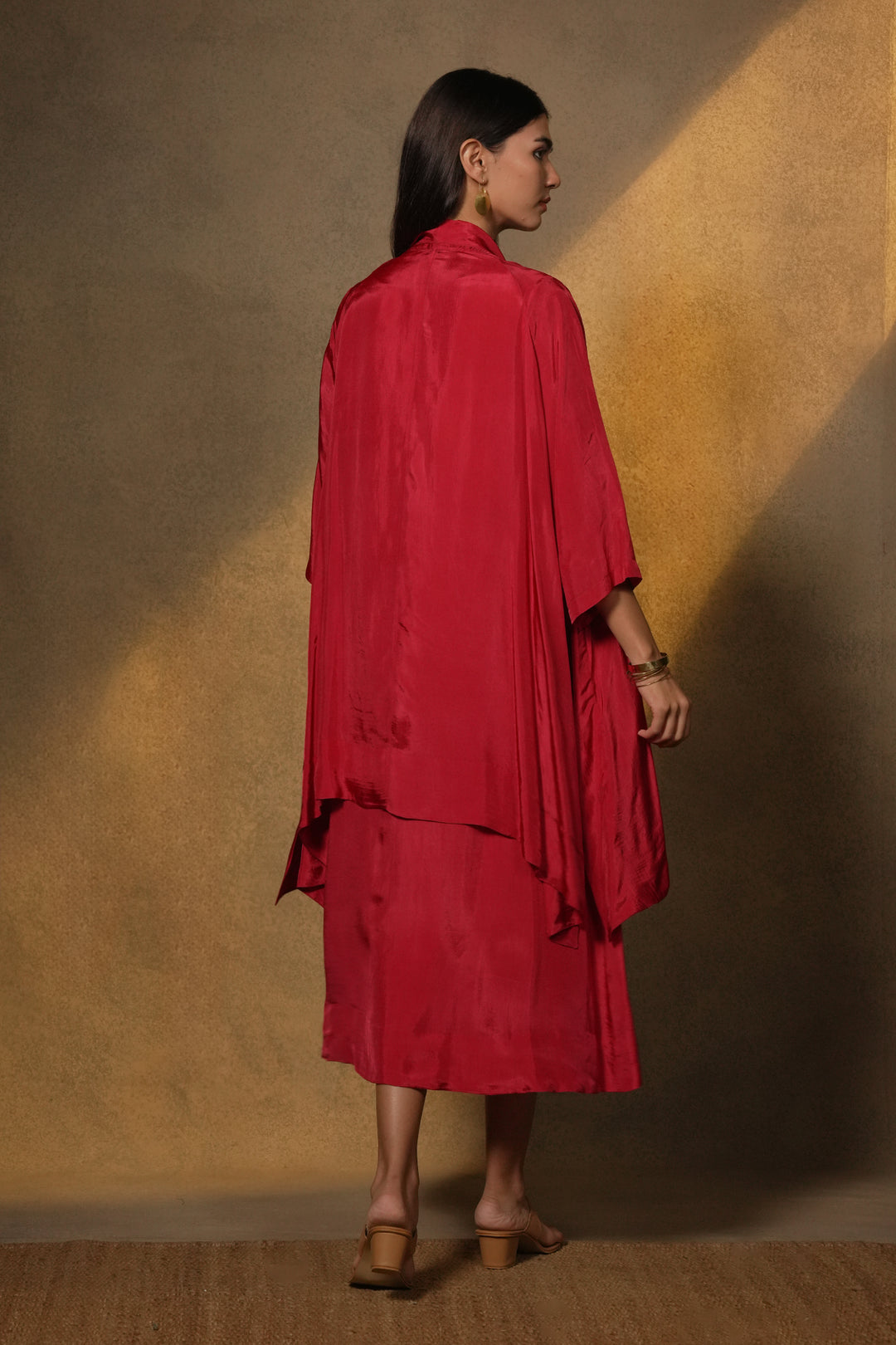 Magenta Pink Silk Jacket with Slip