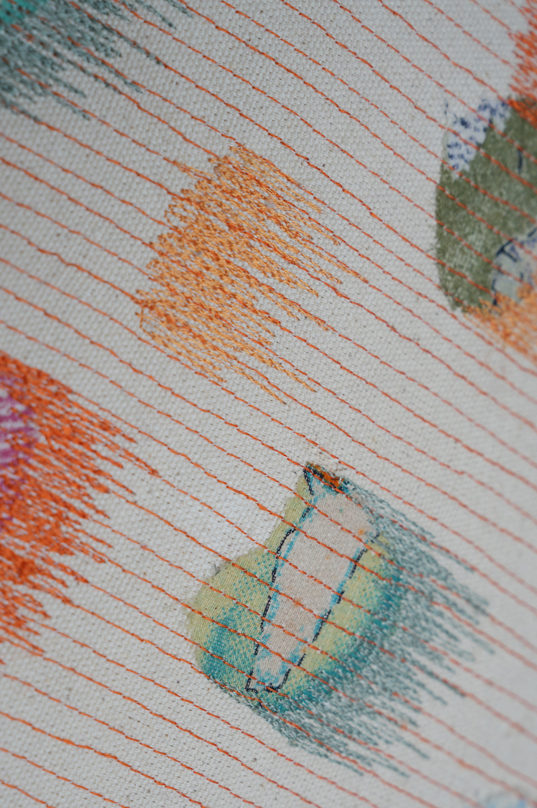 Multicolour Embroidered Cushion Cover