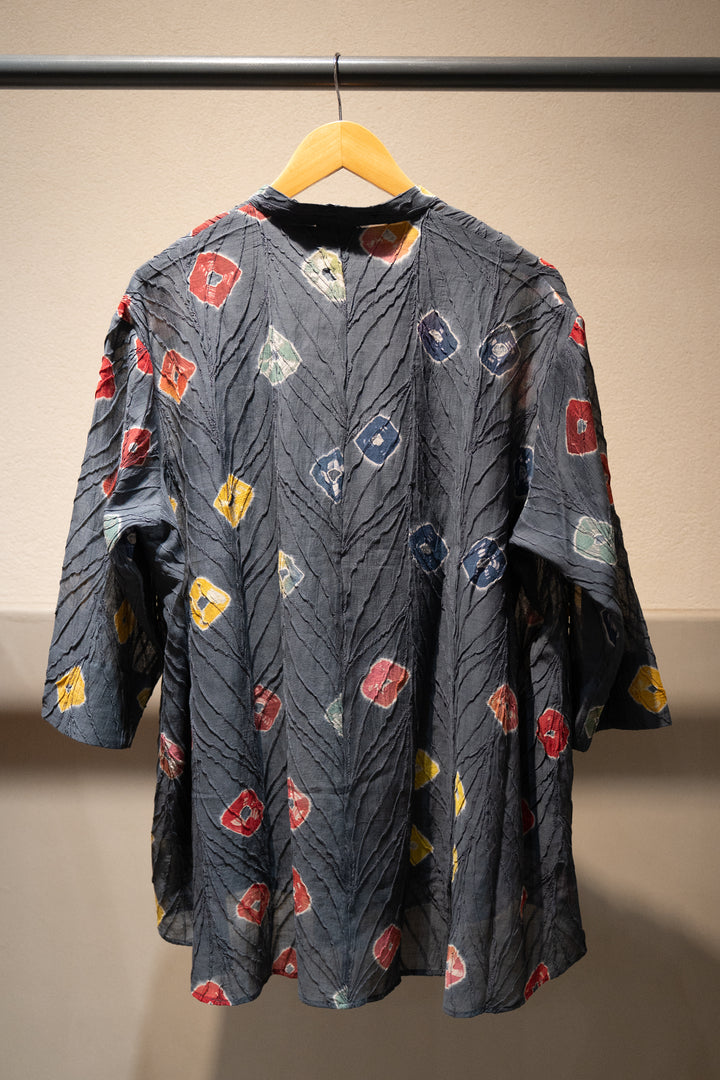 Grey Bandhani Chanderi Shirt