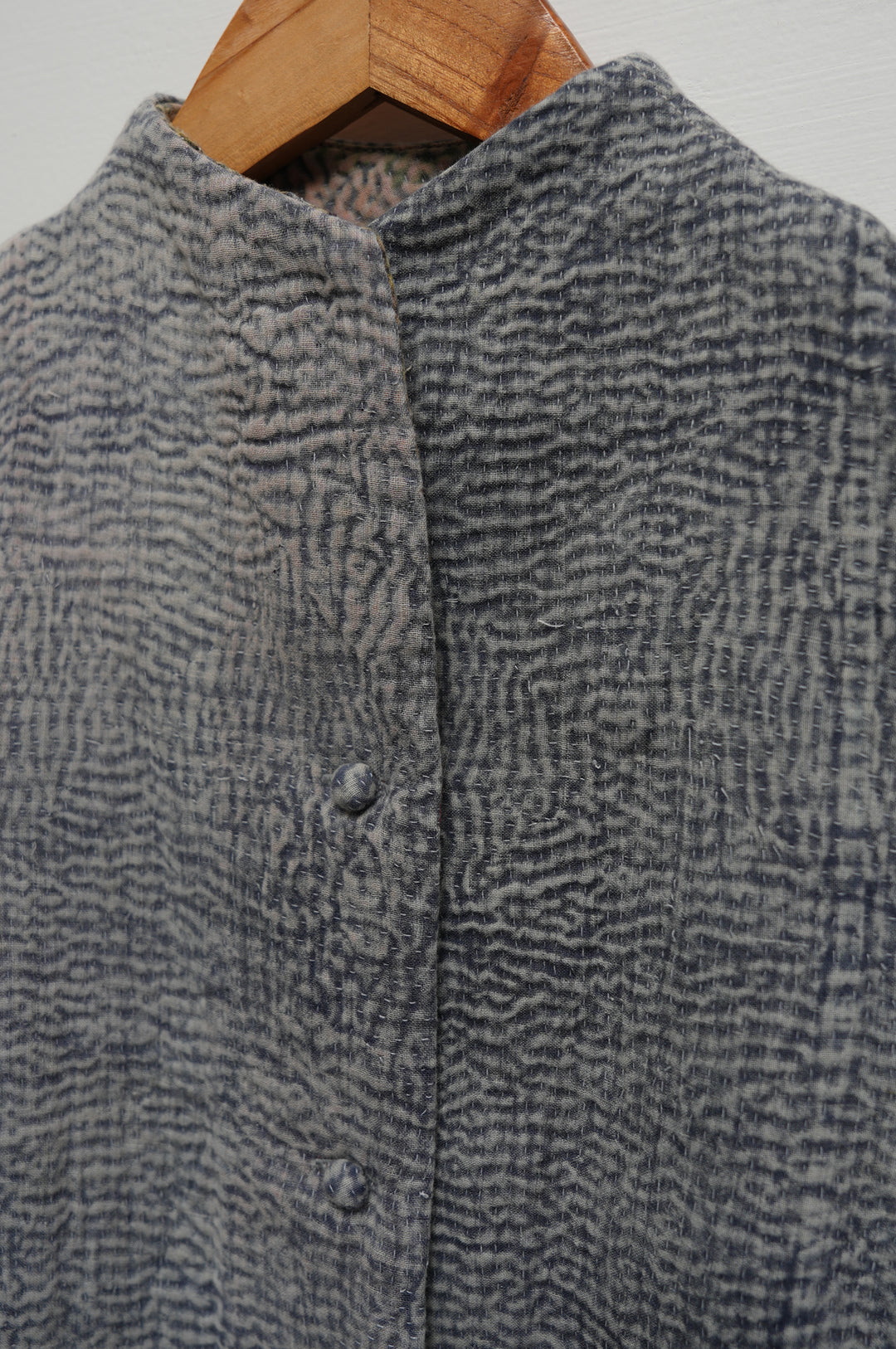 Grey Wave Cotton Kantha Jacket