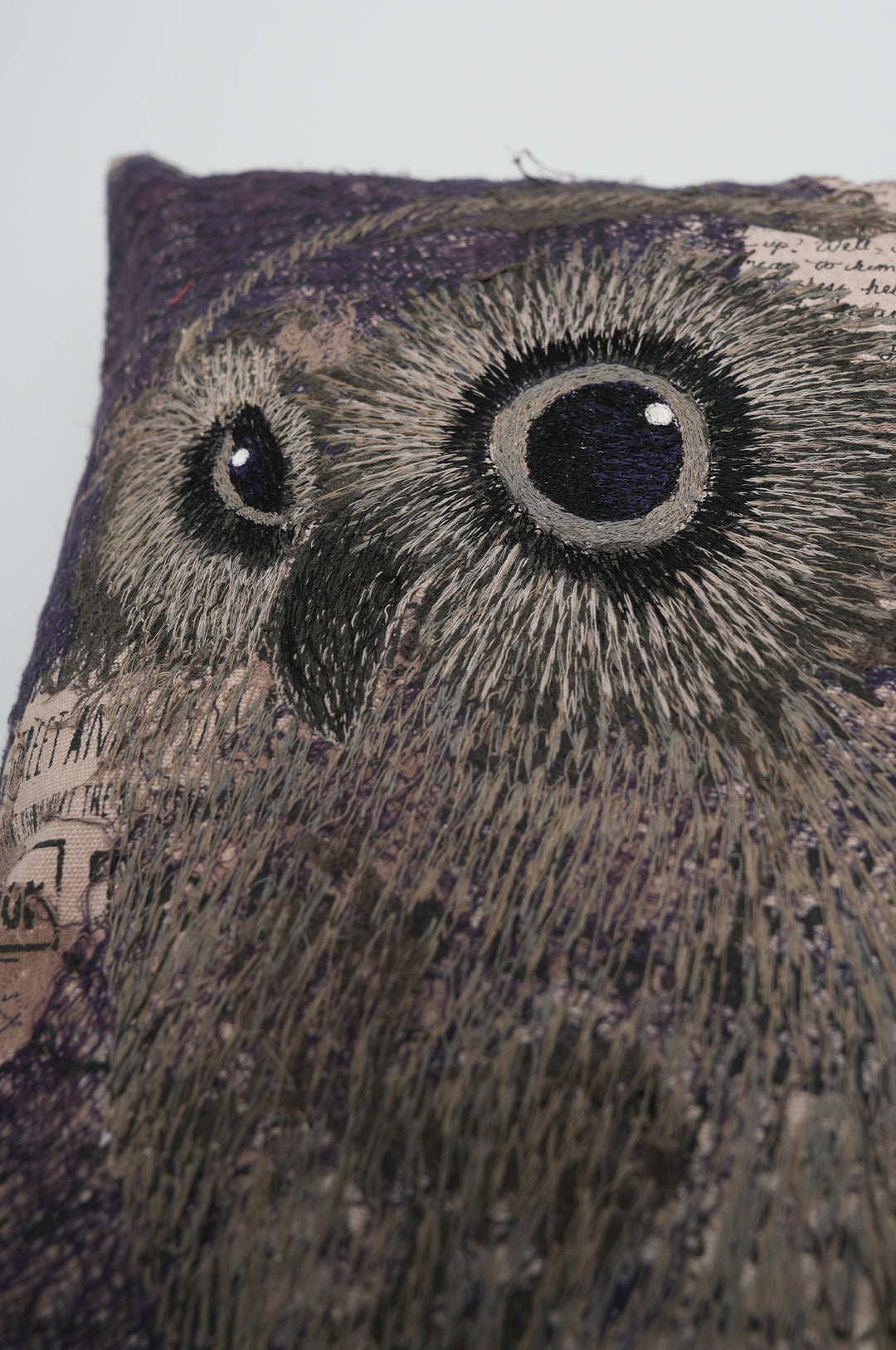 Owl Embroidered Cushion Cover