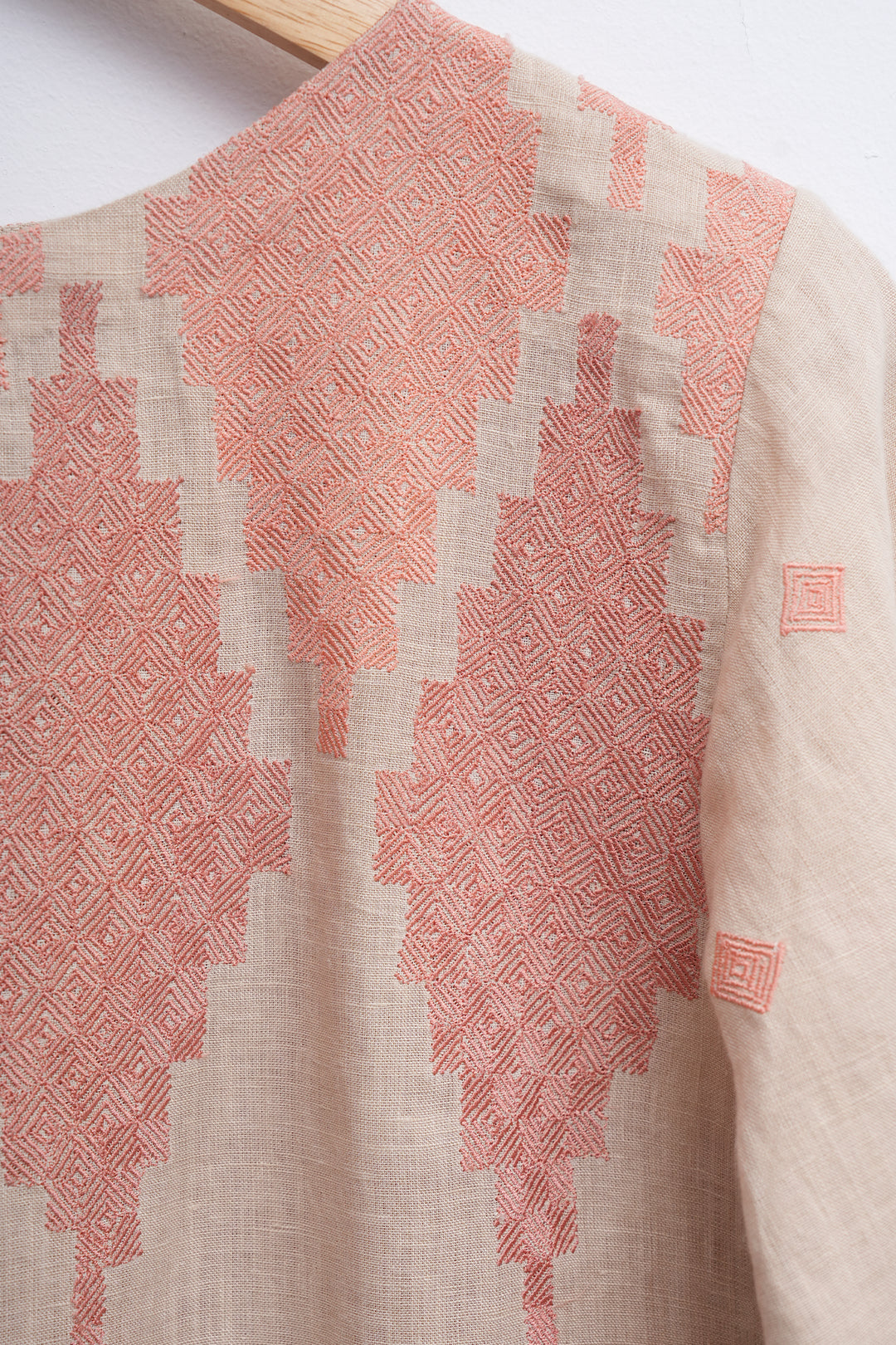 Beige Embroidered Kurta