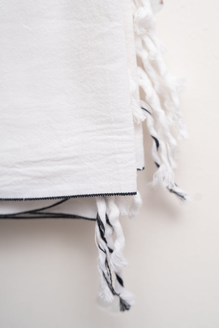 Handwoven Cotton Towel with Signature Black Selvedge