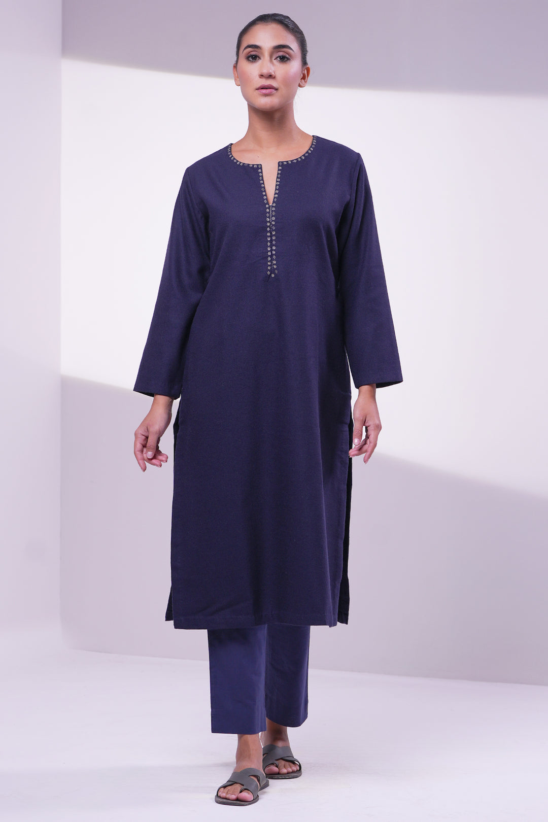 Navy Wool Kurta