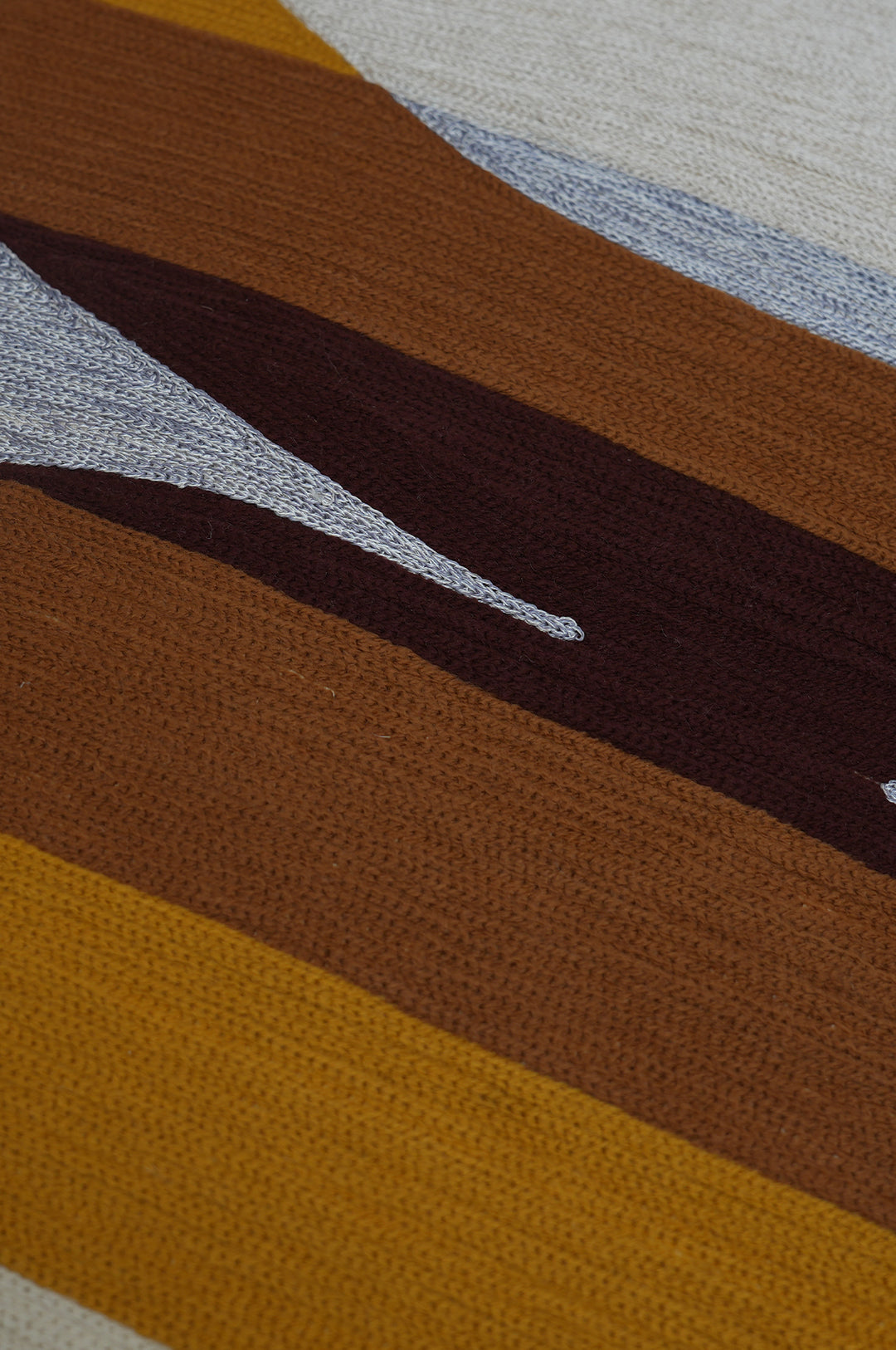 Ochre Curve Embroidered Cushion Cover