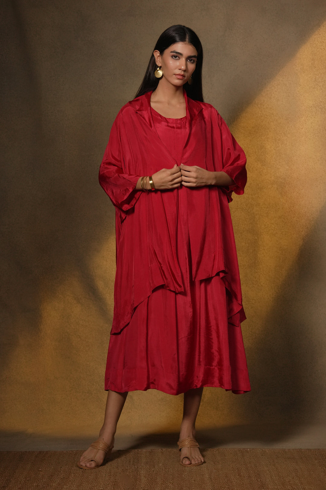 Magenta Pink Silk Jacket with Slip