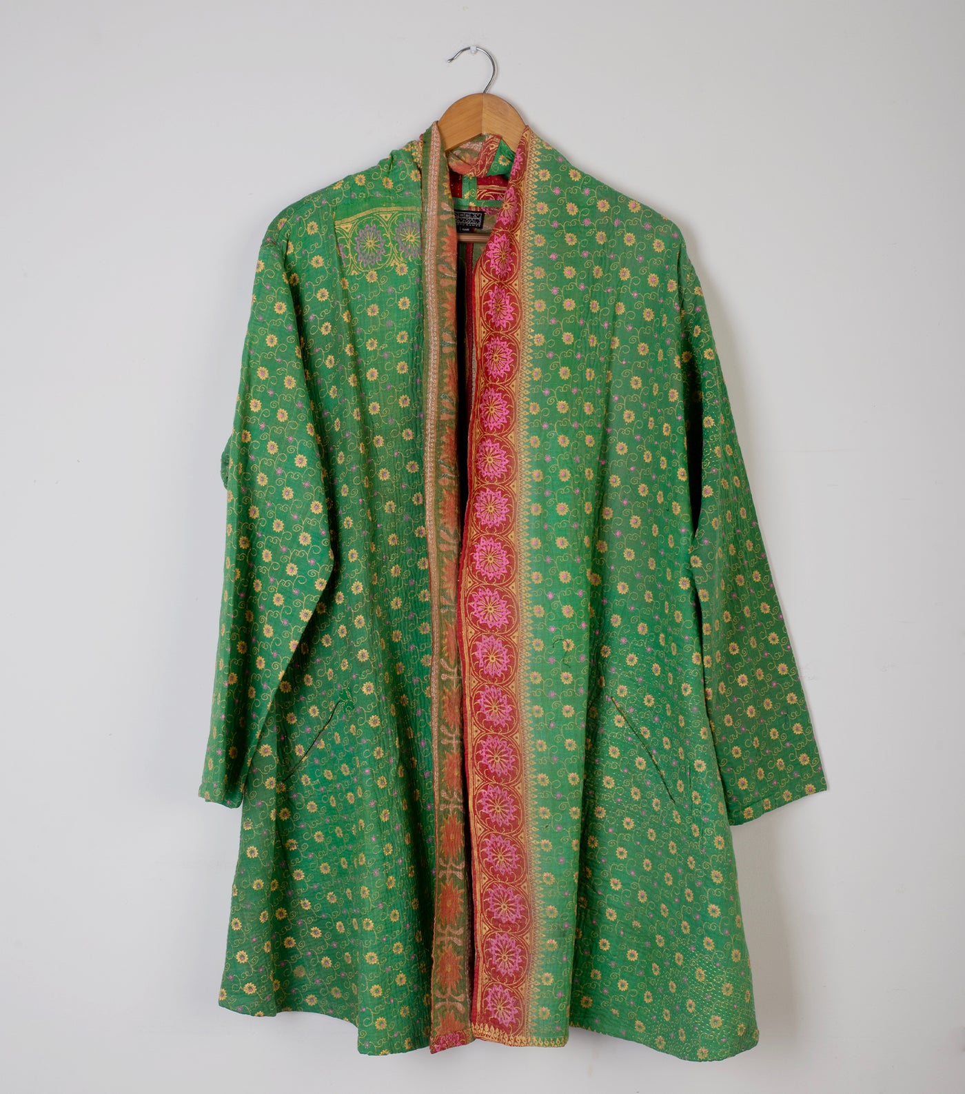 Green Vintage Cotton Kantha Jacket