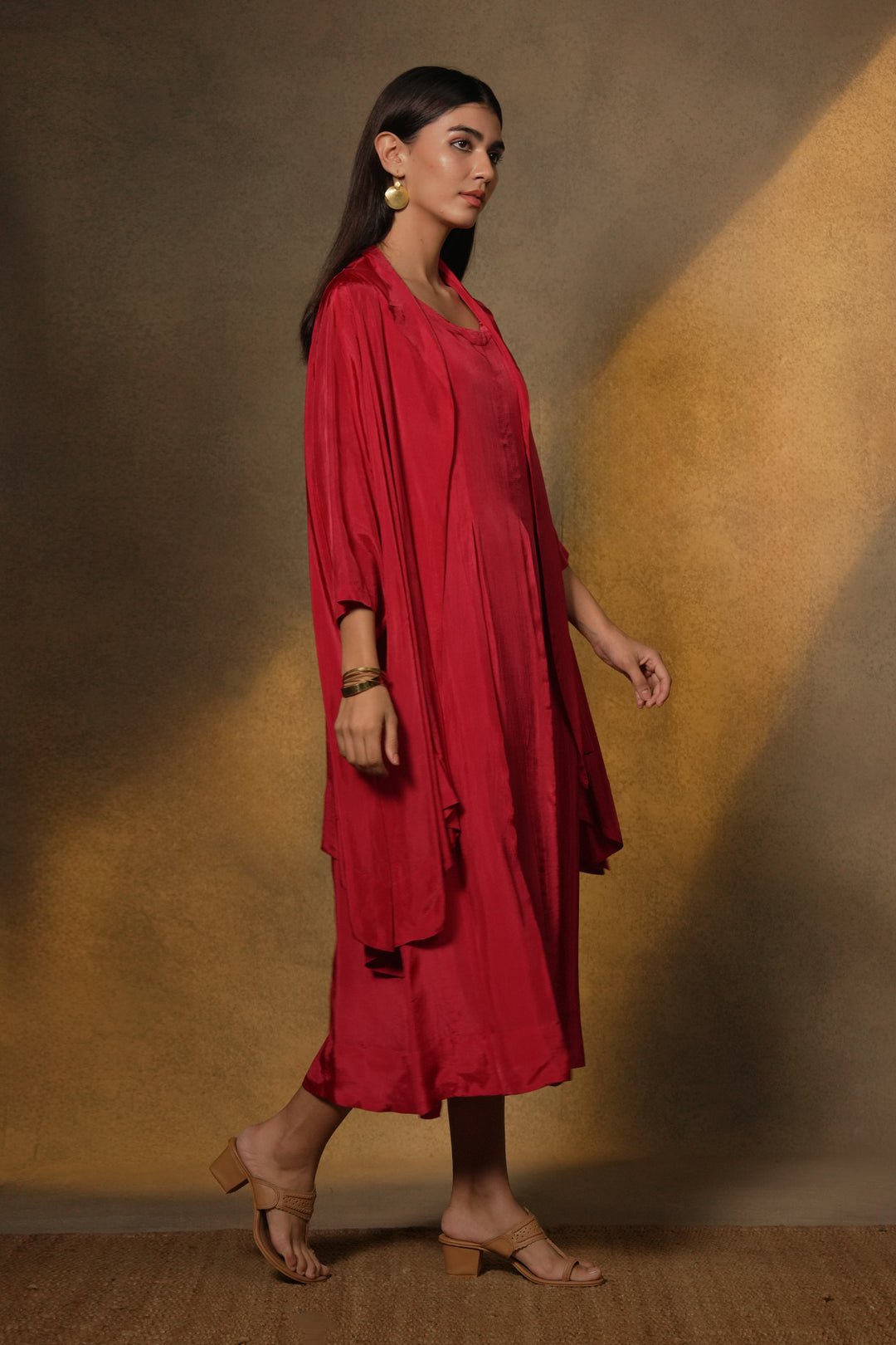 Magenta Pink Silk Jacket with Slip