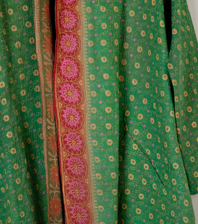 Green Vintage Cotton Kantha Jacket