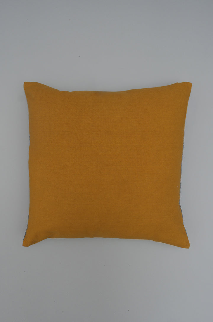 Ochre Curve Embroidered Cushion Cover