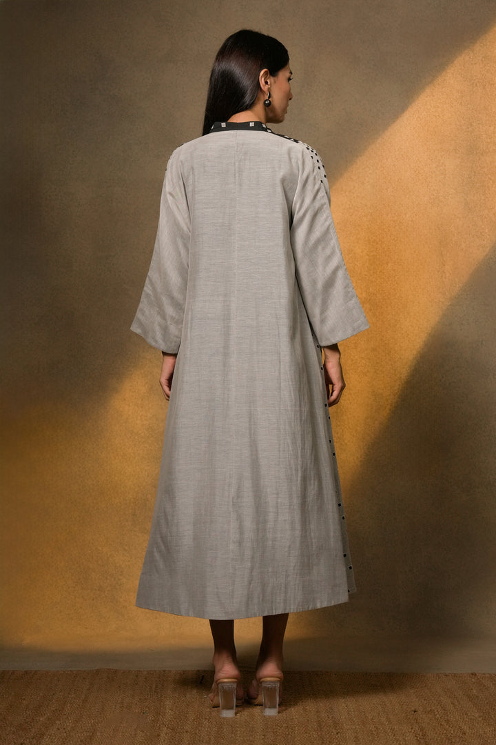 Natural Patch Work Embroidered Chanderi Cape with Cotton Slip