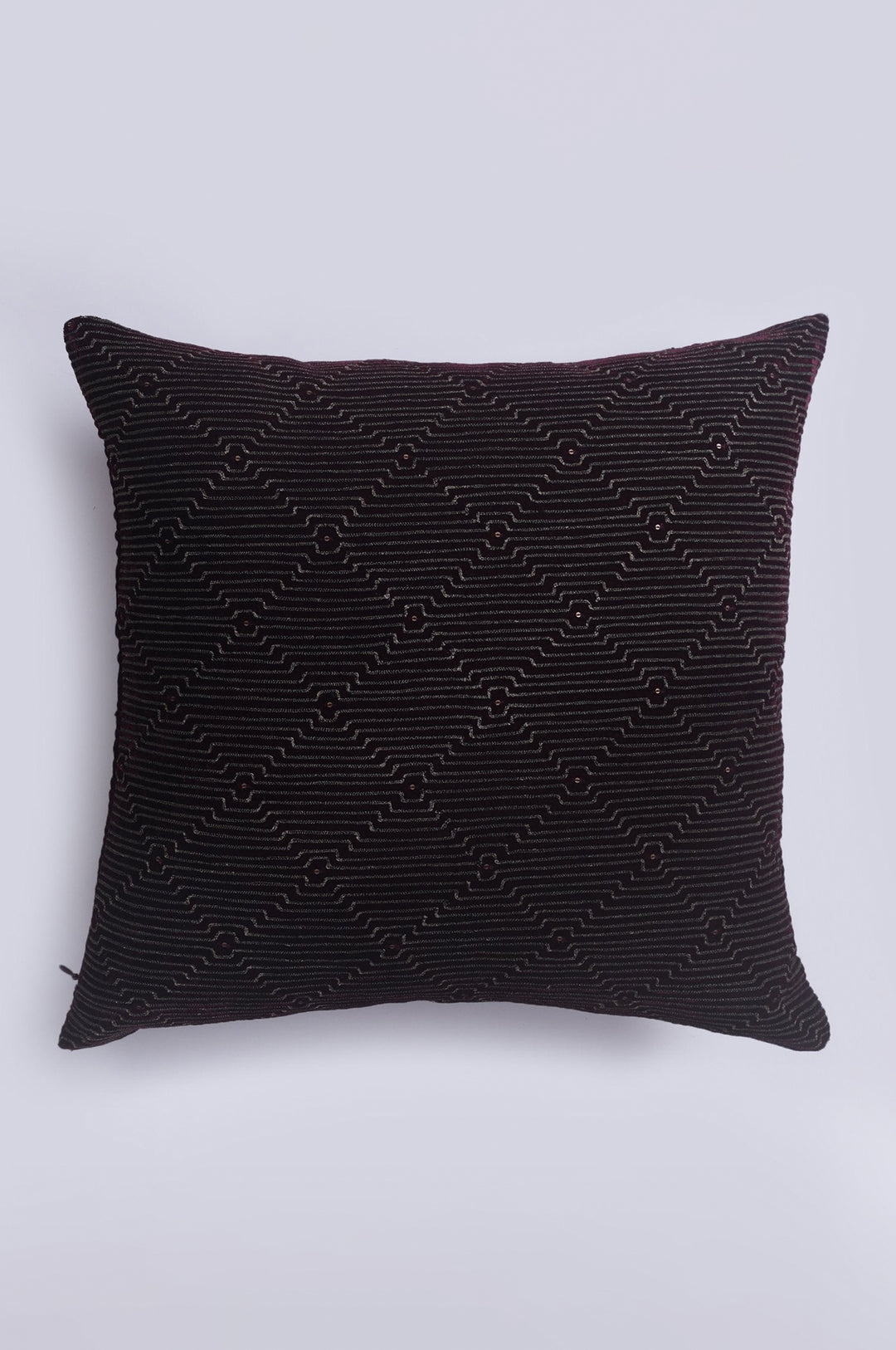 Symmetrical Bliss Wine Velvet Cushion Cover