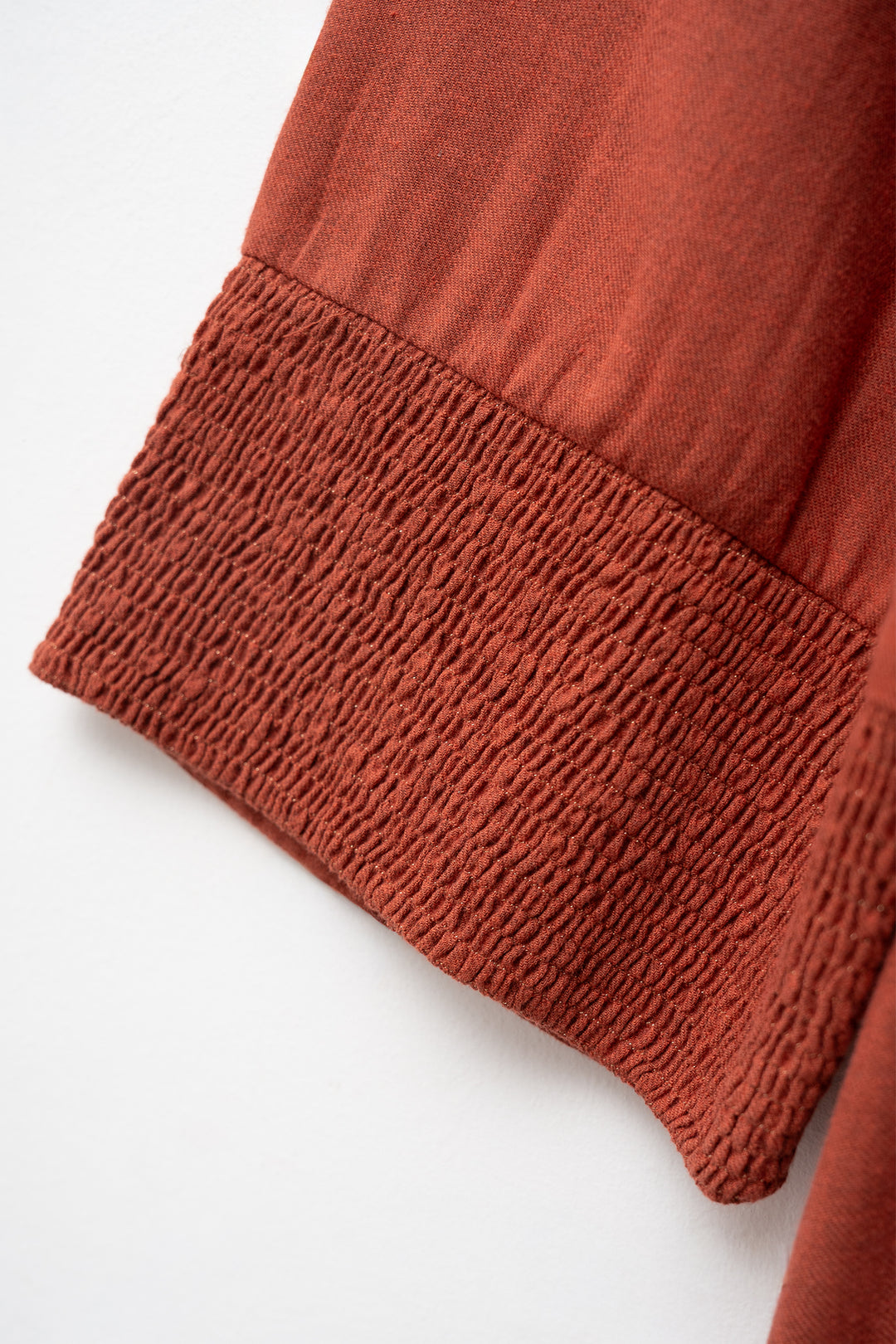 Rust Embroidered Wool Dress